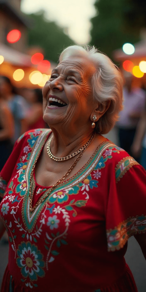 une femme agée epanouie